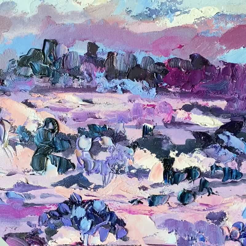 春天 圆形画布油画 抽像风景 樱花 樱花盛开 墙壁装饰理念 - 墙贴/壁贴 - 其他金属 粉红色