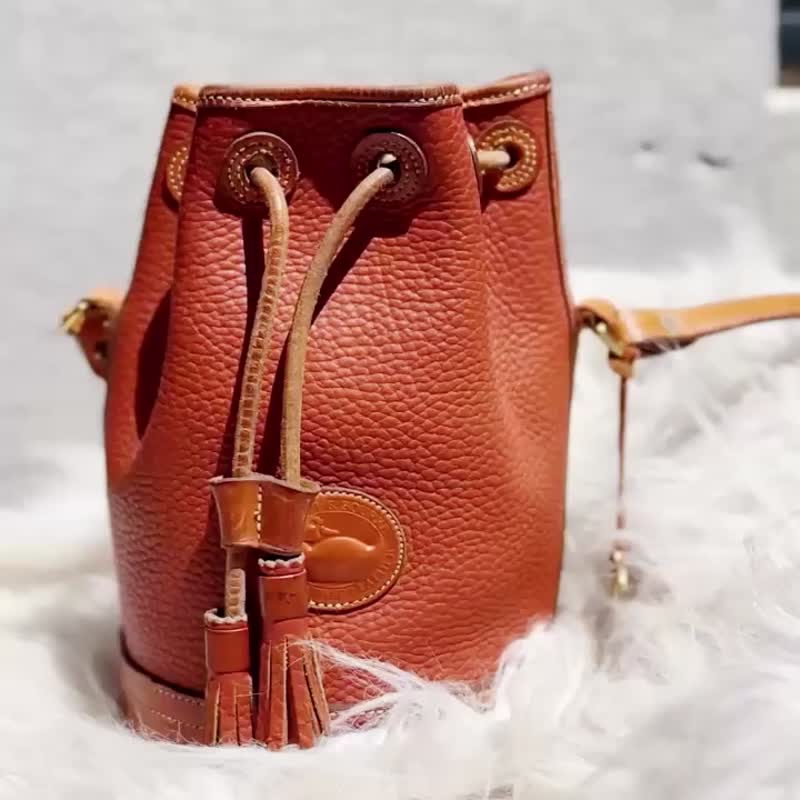 茶咖褐色 Dooney Bourke 真牛皮革 水桶包 侧背包 Bag - 侧背包/斜挎包 - 真皮 咖啡色