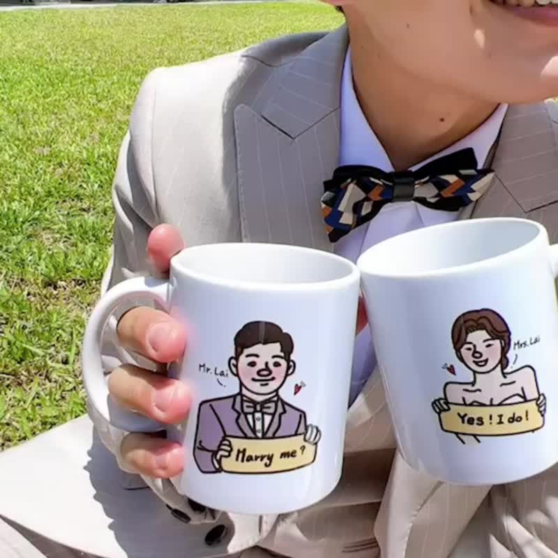 豆豆人风格-定制化人像 _马克杯(1入) - 咖啡杯/马克杯 - 瓷 白色