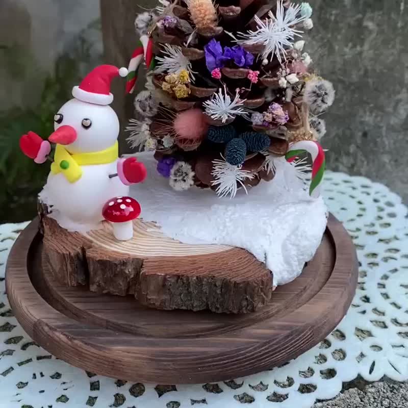 亲子手作体验课程 干燥花圣诞小树×黏土雪人 - 植栽 - 其他材质 