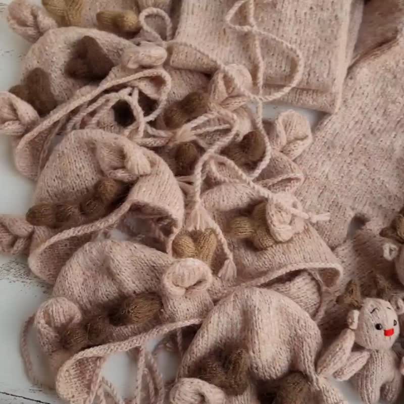 鹿新生儿服装/小鹿拍照道具。驯鹿。 - 婴儿饰品 - 羊毛 