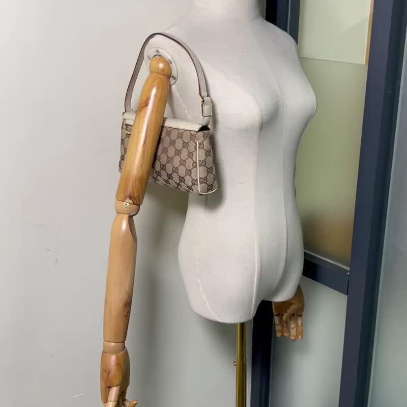 中古包Gucci米色老花腋下包 - 手提包/手提袋 - 其他材质 