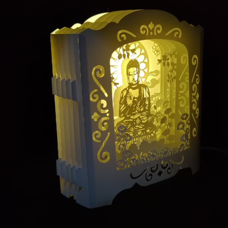 立体 释迦摩尼佛 纸艺 灯饰 B - 灯具/灯饰 - 纸 白色