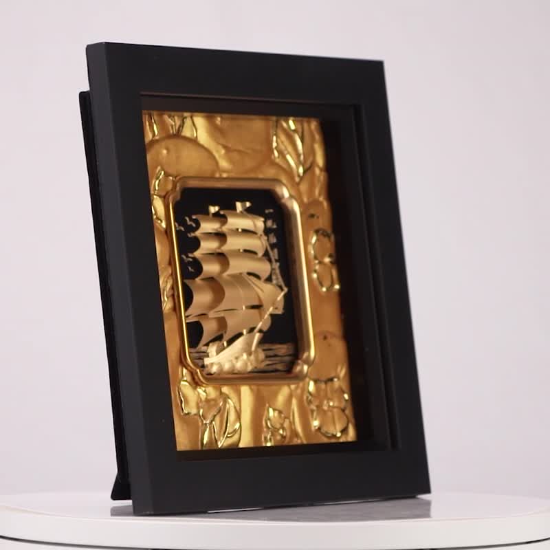 一帆风顺│ 开业开市、开幕乔迁、升迁荣调祝贺礼品│圣诞礼物 - 海报/装饰画/版画 - 24k 金 金色