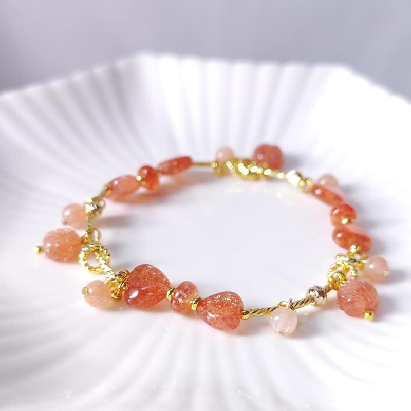 顶级金太阳石 金草莓 橘月光 日月同辉 招财 手链 礼物 独家 原创 - 手链/手环 - 宝石 橘色