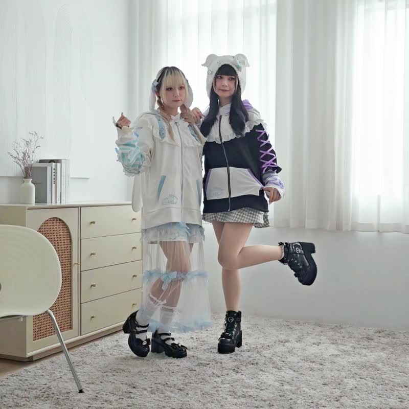 原创三丽鸥SANRIO授权大耳狗喜拿条纹耳朵假两件连帽外套JJ5079 - 女装休闲/机能外套 - 棉．麻 