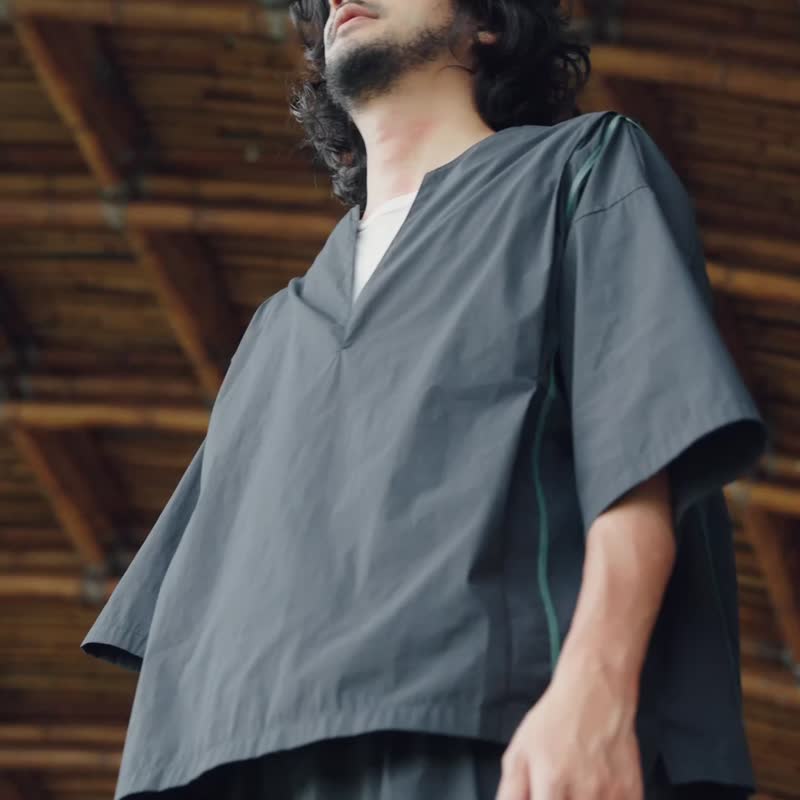 Body Shell Dry Broad 双腰绳茧型裤 - 男士长裤 - 棉 蓝色