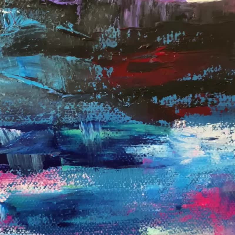 Abstract City Painting Large Original Art Cityscape Wall Art China Art Japan - 墙贴/壁贴 - 其他金属 多色