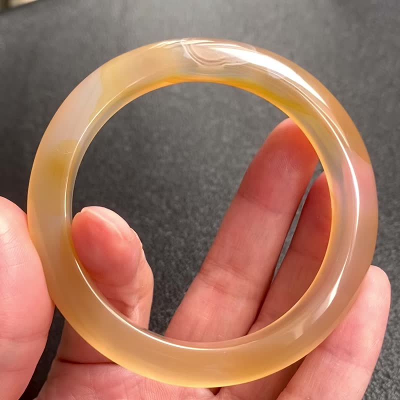 天然无优化巴西玛瑙手镯 - 手链/手环 - 水晶 橘色