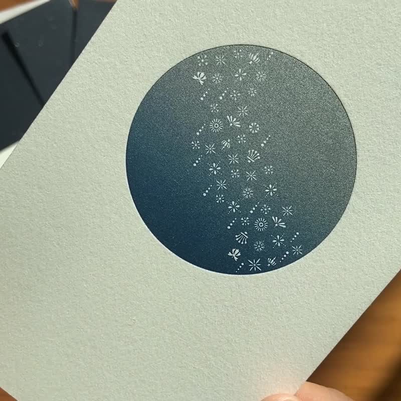 全新 宇宙剧场・卡 Midnight 铅字印刷 - 卡片/明信片 - 纸 白色