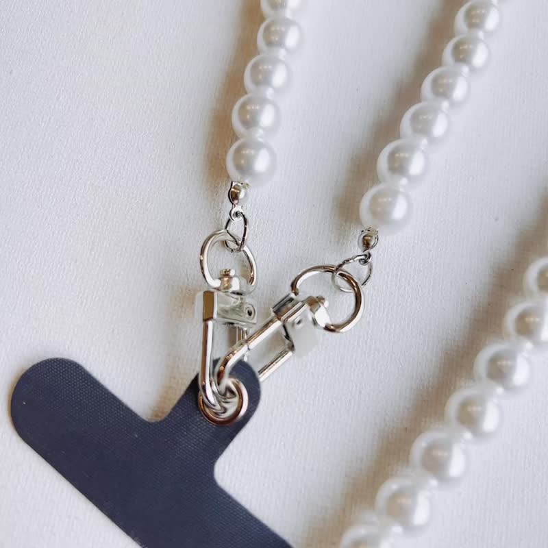 【全馆清仓最高折800】经典珍珠白 手机背带手机挂绳手机壳防摔链 - 手机配件 - 塑料 白色