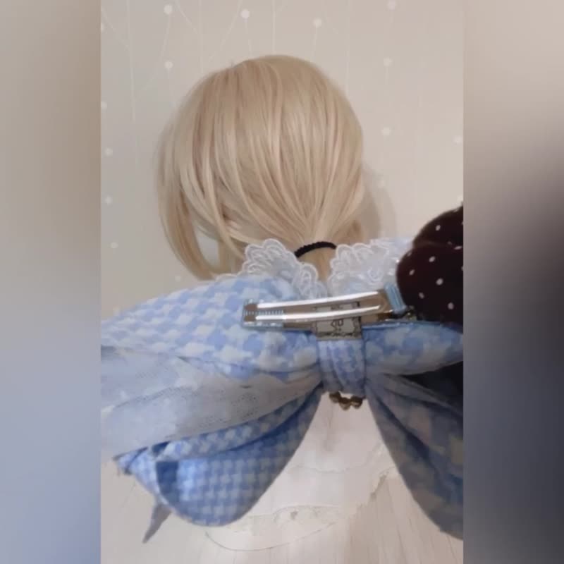 法式蕾丝仙女夹香蕉夹 弹簧夹 发叉 发圈 大肠圈发夹抓夹 鲨鱼夹 - 发饰 - 其他材质 蓝色