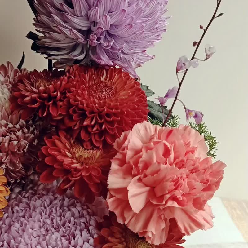马年鲜花桌花盆花礼|文青奥勒冈投入式花束 内湖自取永生花干燥花 - 干燥花/捧花 - 植物．花 多色