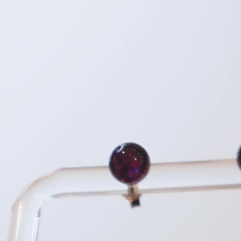 925 纯银 超级七 6.5-7mm。耳钉 - 耳环/耳夹 - 宝石 紫色