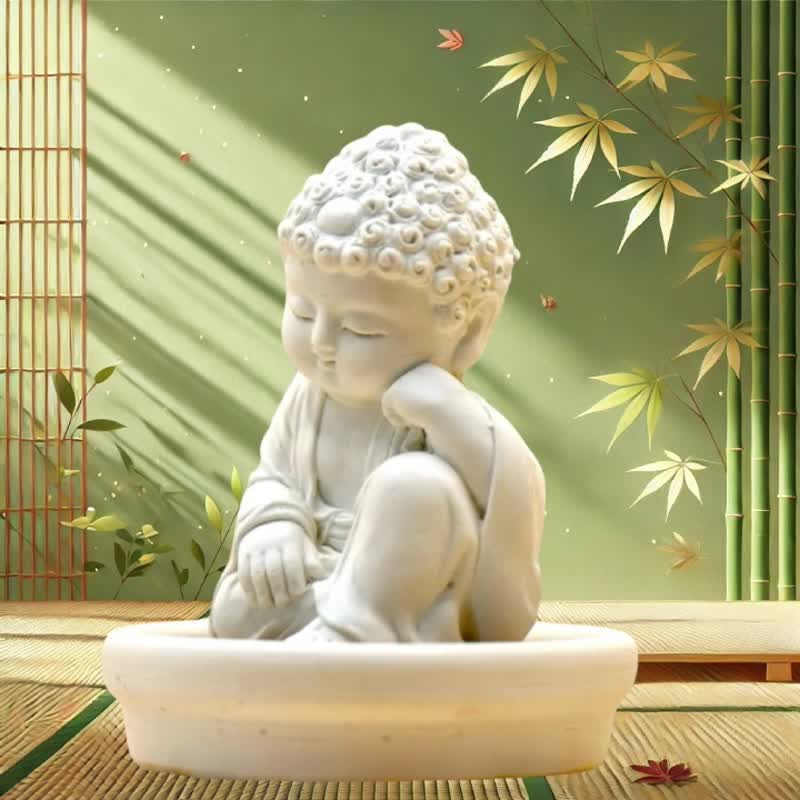 台湾原创公仔之悟道 小盘圭藻套组 扩香石 居家香氛 精油 薰香 - 香薰/精油/线香 - 其他材质 白色