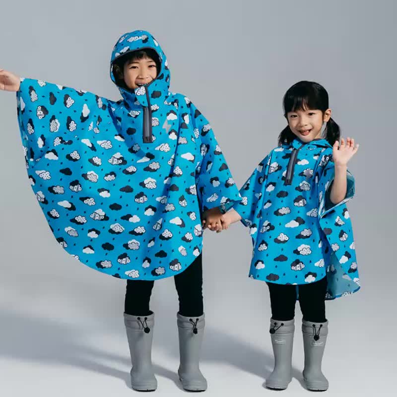 斗篷雨衣 | 轰隆隆云朵 (雨衣 儿童雨具 )  防水 MIT - 儿童雨衣/雨具 - 防水材质 蓝色