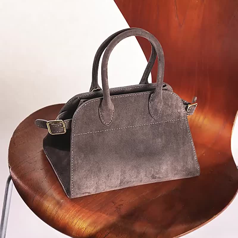 diy手工包复古高级感丝绒软牛皮手提斜挎包女材料包自制作 - 皮件 - 其他材质 