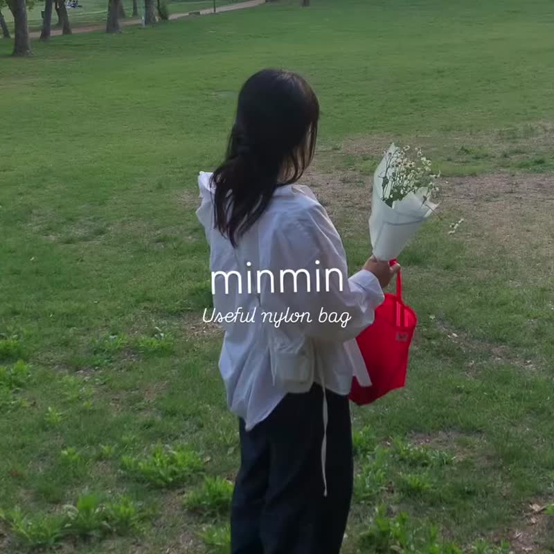 *预购* - 韩国品牌 MINMIN 轻透实用尼龙袋 - 热情红 - 侧背包/斜挎包 - 尼龙 红色