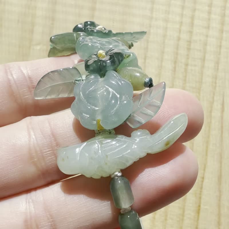 手工編織翡翠手链 — 天际之歌 - 手链/手环 - 玉石 绿色