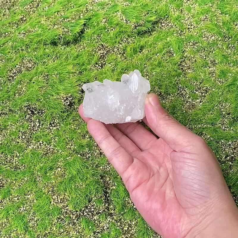 天然原矿纯净白色钻石鱼眼石晶簇 释放负面磁场 提升洞察力 - 摆饰 - 水晶 白色