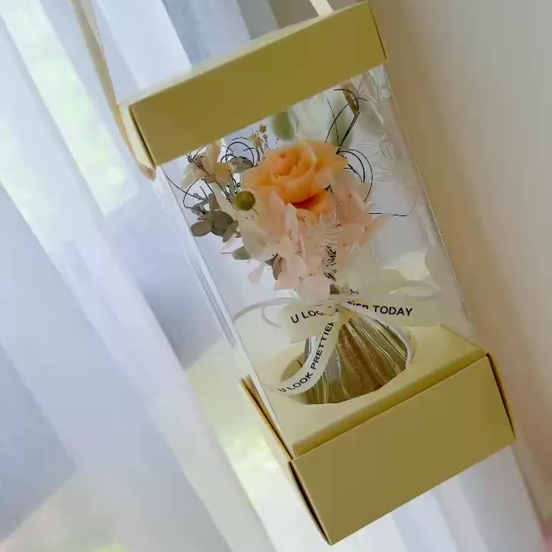 微光花瓶。居家摆设  祝贺花礼 生日送礼 纪念日 - 干燥花/捧花 - 植物．花 粉红色