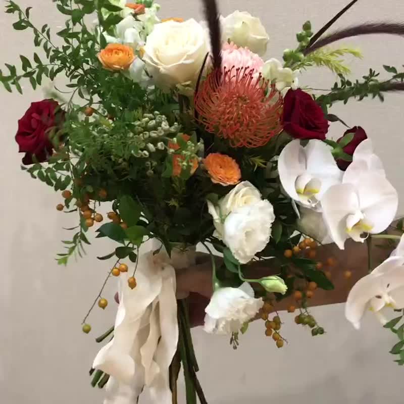 温暖珣光森林系捧花 - 其他 - 植物．花 橘色