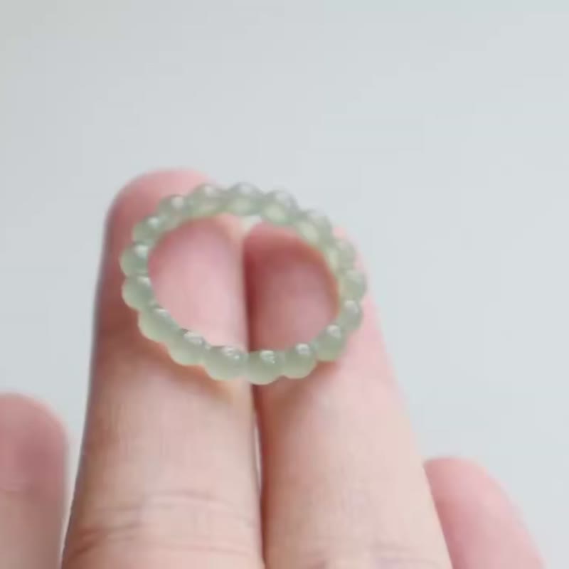 天然和田玉戒指 冰底晴水料玉质细腻纯手工精雕内径19.8mm - 戒指 - 玉石 