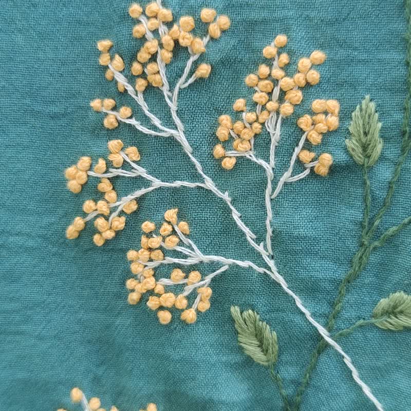 Wild Green - 刺绣雏菊花绿色衬衫 - 女装上衣 - 棉 绿色