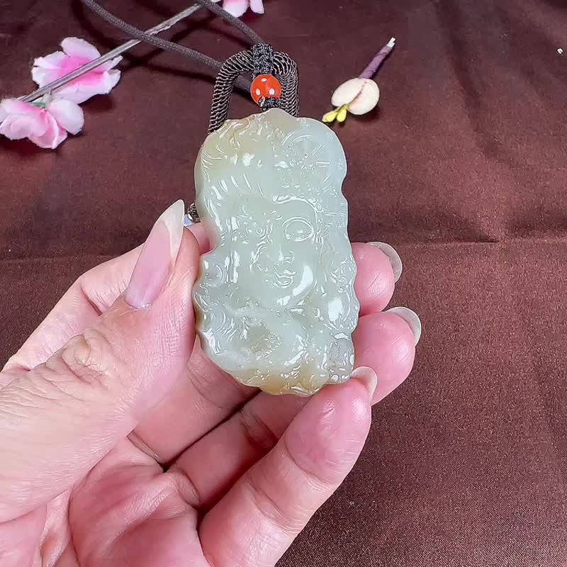 秒杀价 天然新疆和田玉且末蓝俏糖一念之间吊坠 - 吊饰 - 玉石 