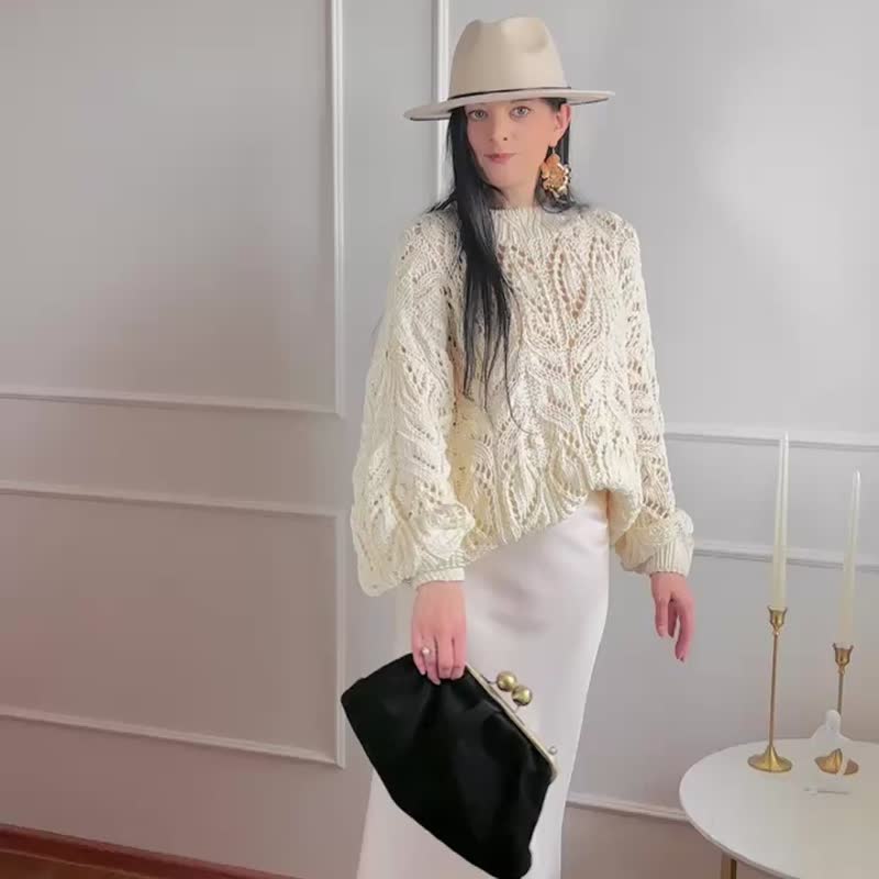 夏季毛衣 带领毛衣 女性手工毛衣 - 女装针织衫/毛衣 - 棉．麻 