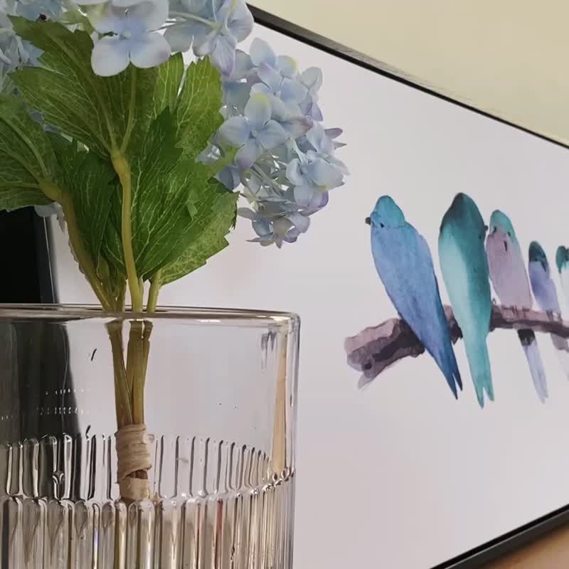 水彩 • 青鸟 - 水彩动物床头画/蓝染/趣味可爱/客厅 挂画/订制 - 海报/装饰画/版画 - 棉 多色
