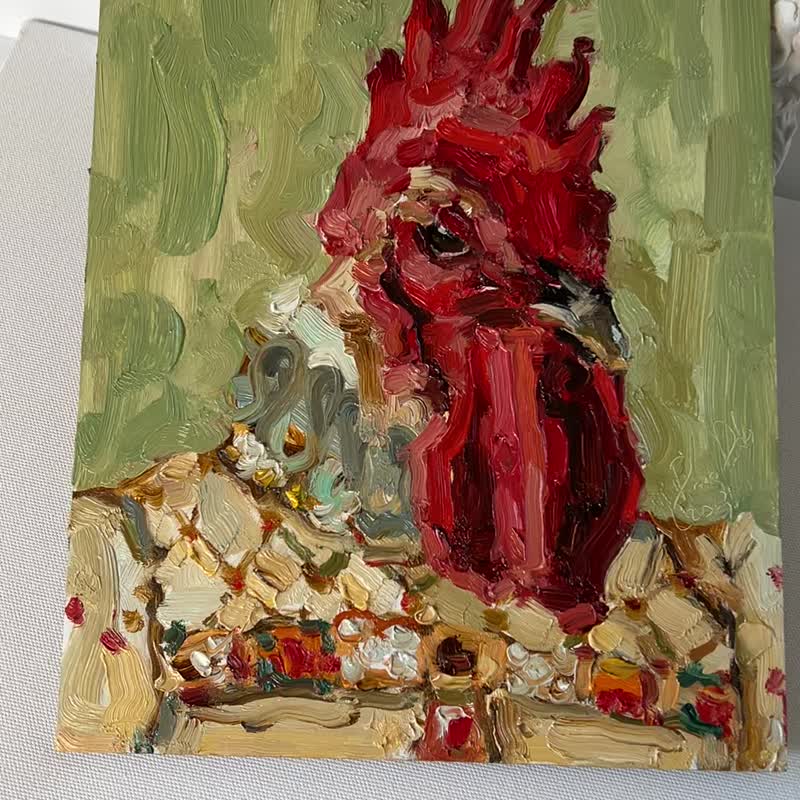 大公鸡画原创动物艺术品鸡墙艺术大公鸡画 10 by - 墙贴/壁贴 - 其他材质 红色