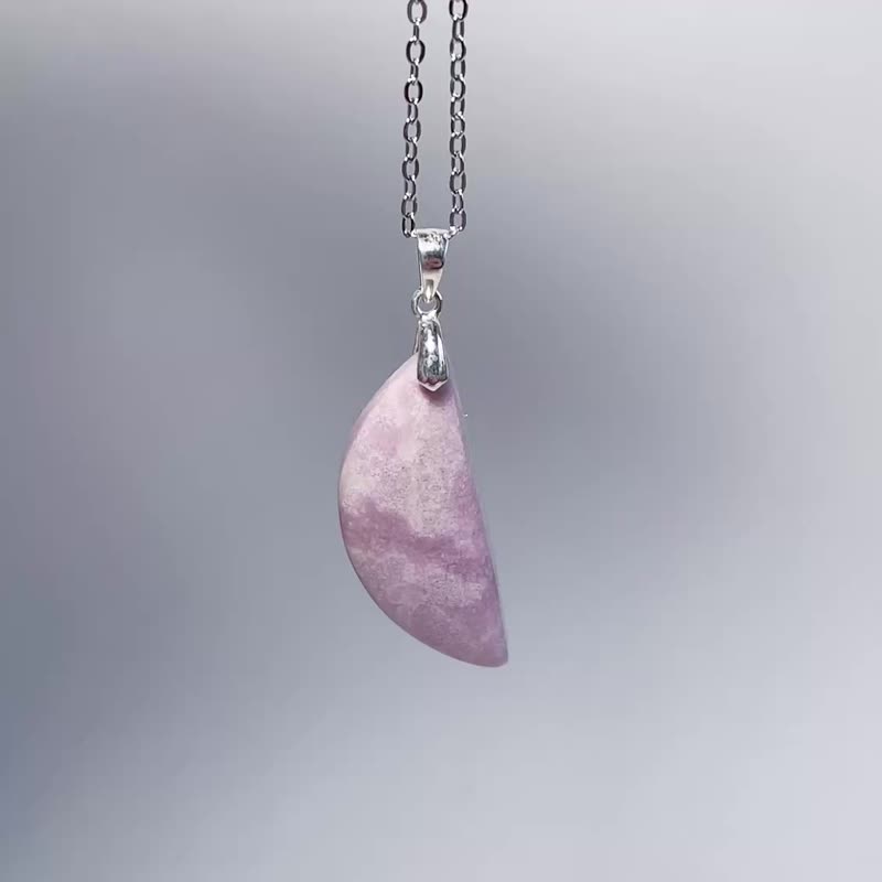 天然矿石 粉舒俱莱 925纯银 项链 防癌宝石 净化身体负能量 - 项链 - 宝石 粉红色