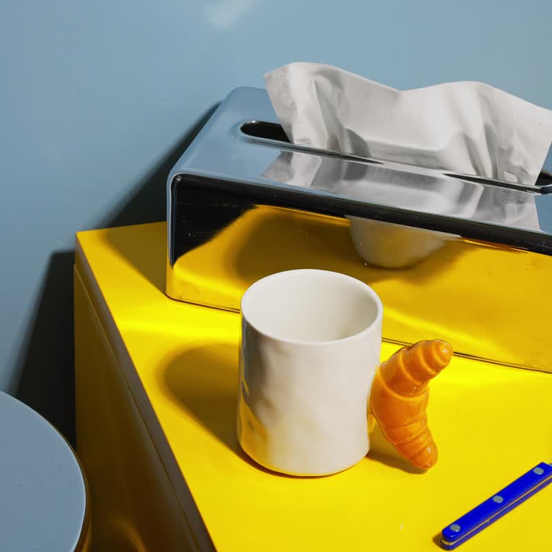 法国 fluid MARKET--可颂马克杯 Croissant Mug - 咖啡杯/马克杯 - 陶 白色