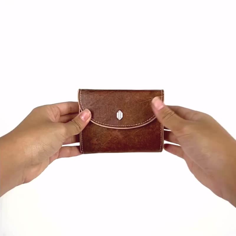 零钱包 棕色 (PIPPA) 口金包 棕色 - 零钱包 - 植物．花 咖啡色