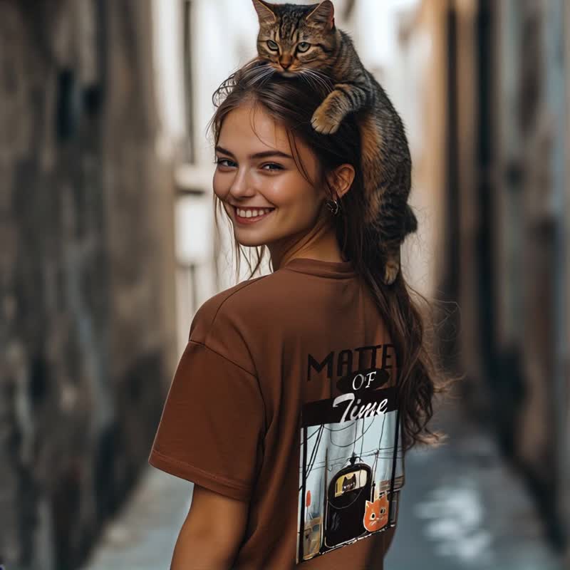 MATTER OF WHEN unisex T shirt by Toby Black - 中性连帽卫衣/T 恤 - 棉．麻 咖啡色