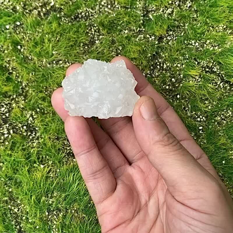 精选钻石鱼眼石x粉晶盘x水晶消磁石 净化充电消磁 能量套组 桃花 - 摆饰 - 水晶 多色
