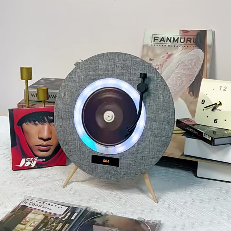 立式 高音质 cd 播放器 双向蓝牙cd player 唱片机 随身听 cd播放 - 扩音器/喇叭 - 其他材质 灰色