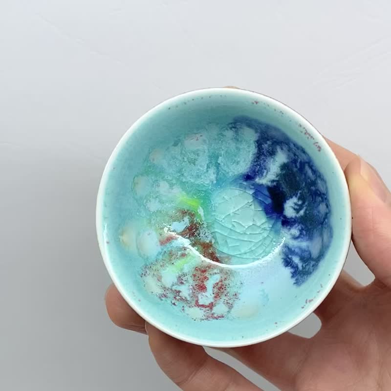 冰晶油画 功夫杯 60ml 邱毓宁 莺歌烧 E9-01 - 茶具/茶杯 - 瓷 多色
