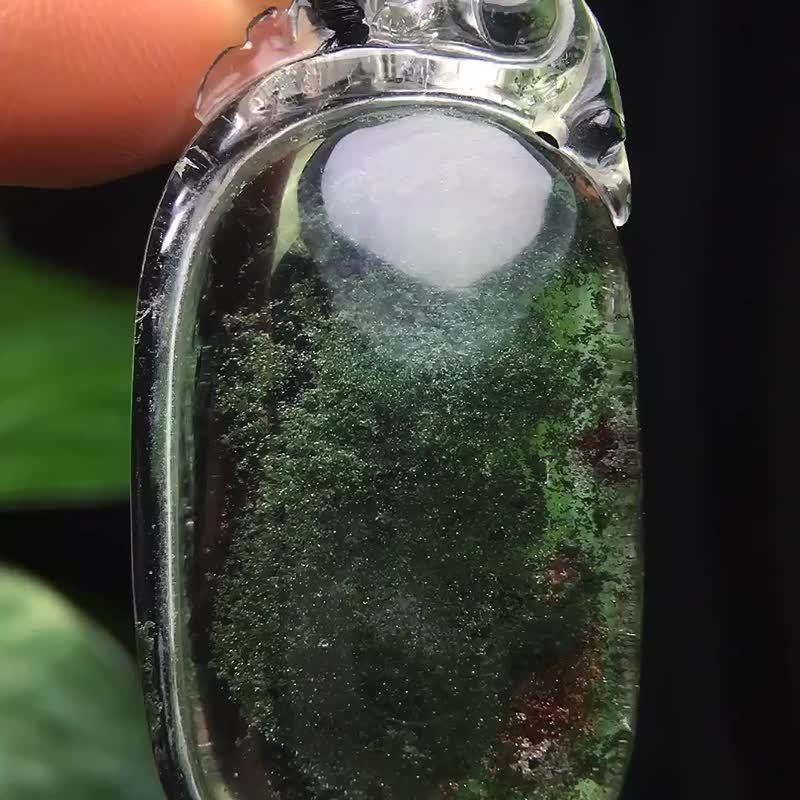 绿幽灵吊坠   超美天然巴西老矿料绿幽灵吊坠  颜色翠绿  晶体 - 摆饰 - 水晶 