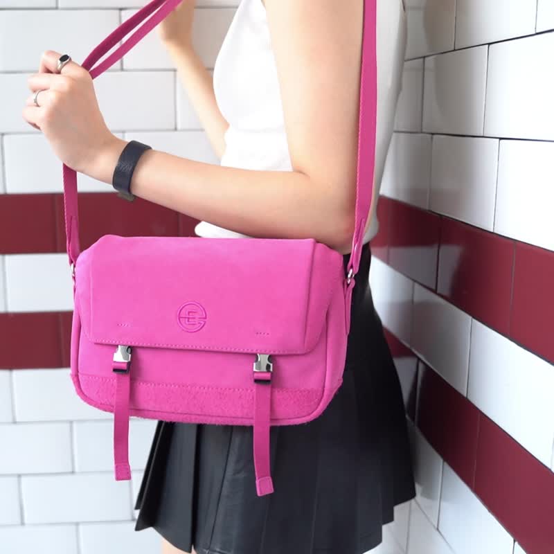 Fara 麂皮牛革休闲斜背袋 原创设计 - 手提包/手提袋 - 真皮 多色