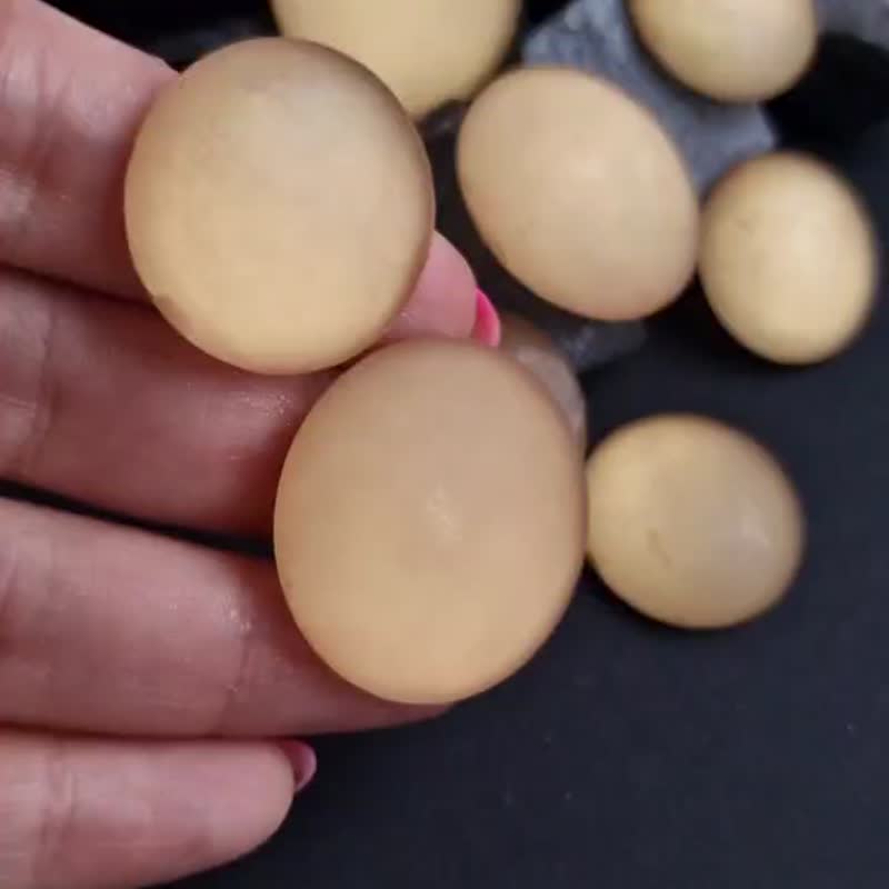 2 件玻璃手工 Lunasoft 凸圆形透明玻璃缎面凸圆形淡金色太阳 - 零件/散装材料/工具 - 玻璃 金色