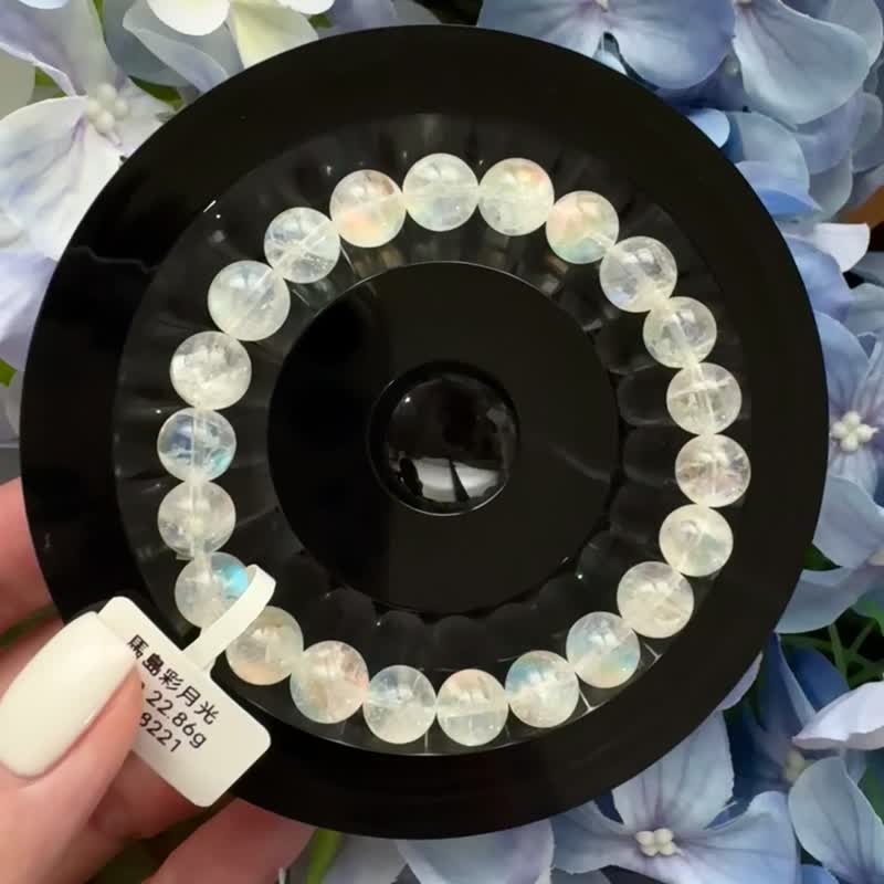 小精品稀有矿马岛彩虹蓝月光幻彩色 9mm22.86g 人缘桃花提升魅 - 手链/手环 - 水晶 多色