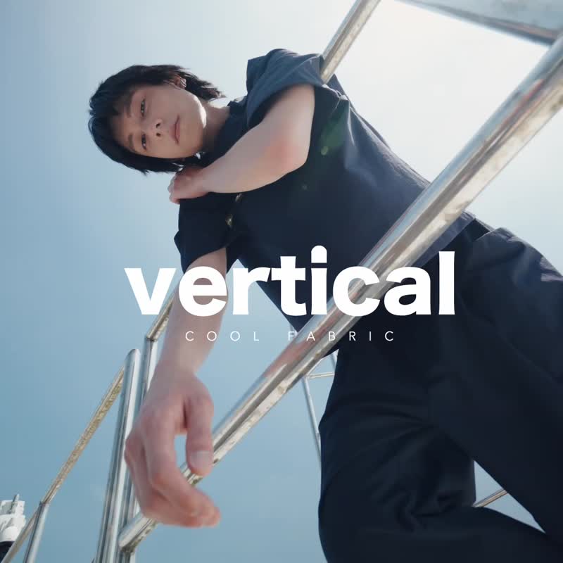 vertical-松身六分袖上衣 - 男装上衣/T 恤 - 尼龙 蓝色
