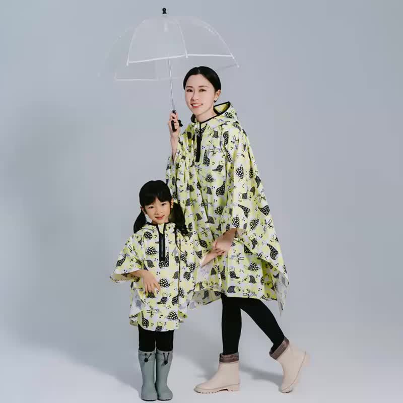 斗篷 | 黄色摇滚恐龙 (雨衣 儿童雨具) - 儿童雨衣/雨具 - 防水材质 黄色