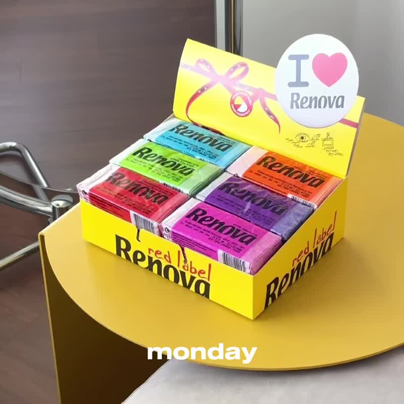 Renova抽取式彩色香味手帕纸巾礼盒18入混合装 情人节 母亲节 - 香薰/精油/线香 - 纸 多色