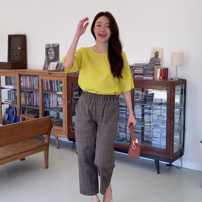 Iris Pants - Handwoven Cotton Pants, Natural Dye, Brown - 男士长裤 - 棉 咖啡色