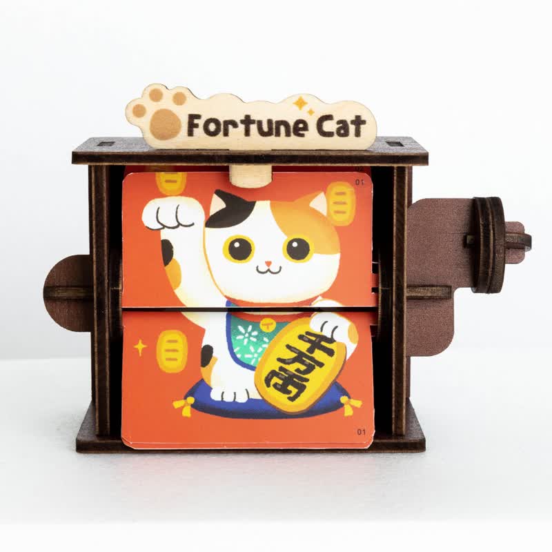 【转转映画】开运招财猫 - DIY / 翻页动画机 / 台湾景点 - 木工/竹艺/纸艺 - 木头 咖啡色