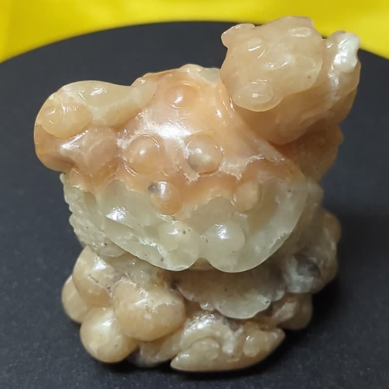 【运好气】霸气貔貅 招财 龙宫舍利 镇宅神兽 (50mm/附底座) - 摆饰 - 石头 卡其色