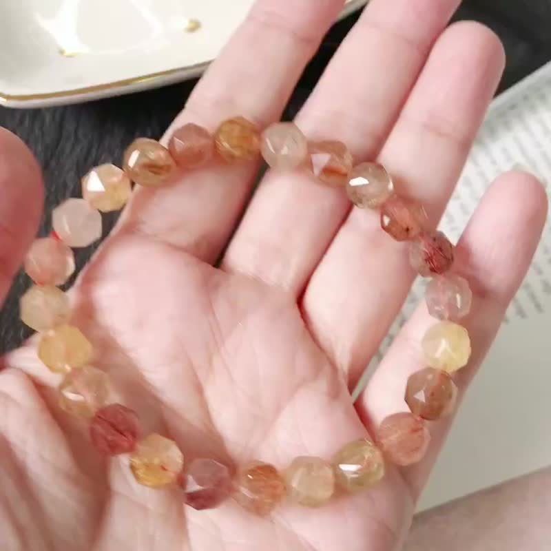 超级金运 Starcut 财运水晶 铜发晶 金发晶 星钻 水晶 手链 手链 - 手链/手环 - 水晶 金色